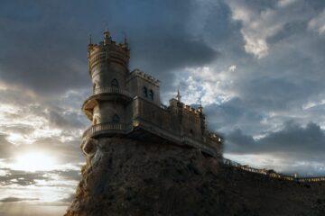 old castle on rocky cliff