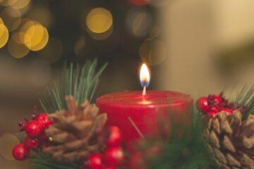 red lighted candle