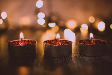 macro shot photography of tea candles